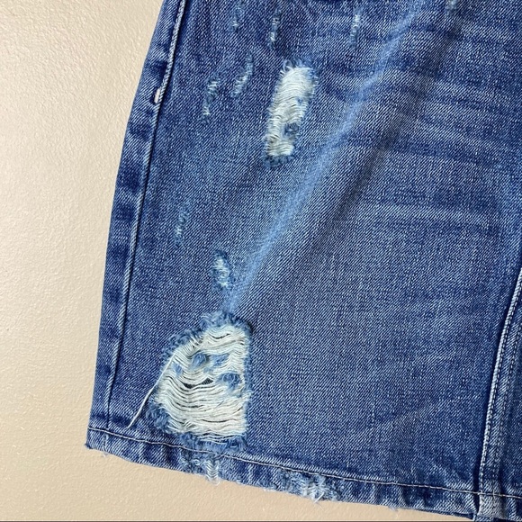Tularosa Aubrey Distressed Denim Mini Skirt - Picture 6 of 10